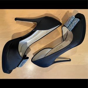 Black Opened Toe Stilettos